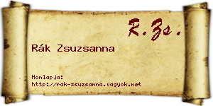 Rák Zsuzsanna névjegykártya